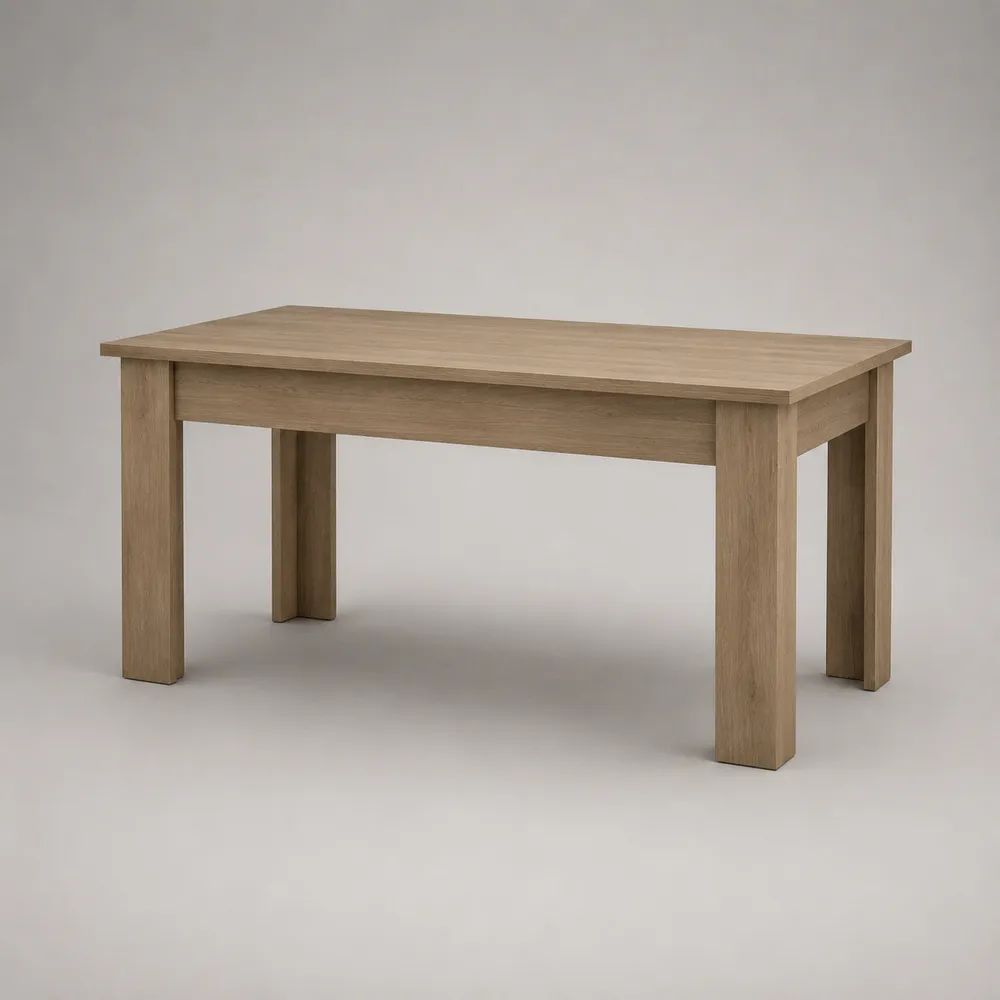 Tavolo da pranzo rettangolare in pannello truciolare, rovere chiaro, 120 x 70 x 75 cm