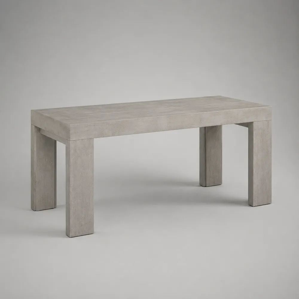Tavolo da pranzo rettangolare a 6 posti in pannello truciolare melaminico effetto cemento grigio, 160 x 80 x 76 cm
